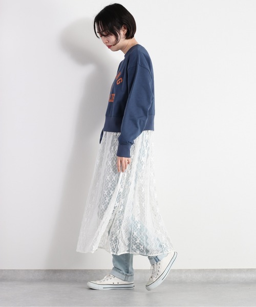 cepo(セポ)の「【WEB限定】スウェット+レースドッキングワンピース(ワンピース・レディース・ネイビー/グレー系・M)」の22枚目の写真