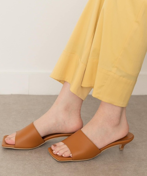 RODE SKO（ロデスコ）の「『MADE IN JAPAN』スクエアミュール（サンダル・レディース・オレンジ/グリーン系その他/キャメル・38/37）」の3枚目の写真