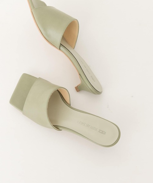 RODE SKO（ロデスコ）の「『MADE IN JAPAN』スクエアミュール（サンダル・レディース・オレンジ/グリーン系その他/キャメル・38/37）」の14枚目の写真