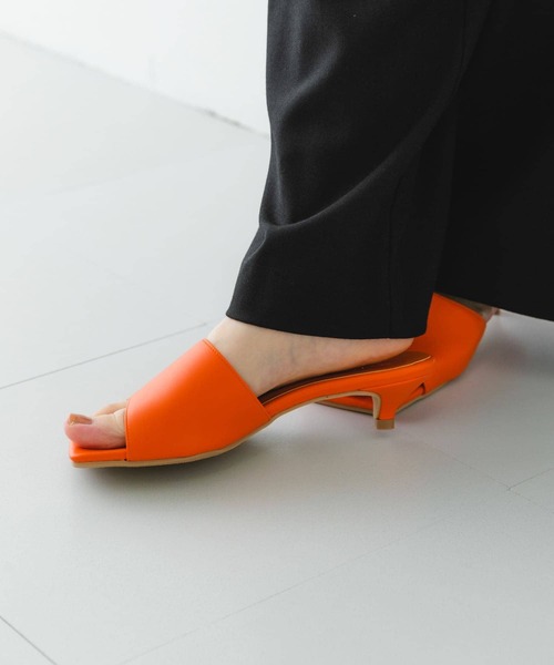 RODE SKO（ロデスコ）の「『MADE IN JAPAN』スクエアミュール（サンダル・レディース・オレンジ/グリーン系その他/キャメル・38/37）」の19枚目の写真