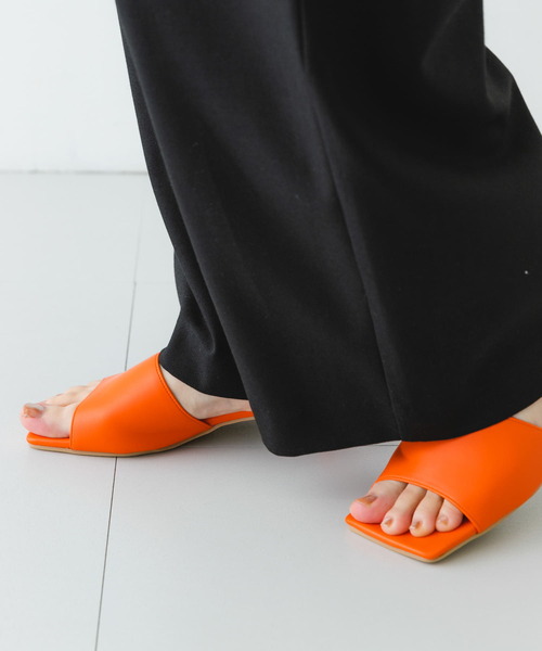 RODE SKO（ロデスコ）の「『MADE IN JAPAN』スクエアミュール（サンダル・レディース・オレンジ/グリーン系その他/キャメル・38/37）」の20枚目の写真