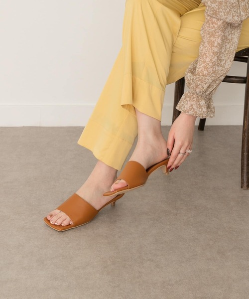 RODE SKO（ロデスコ）の「『MADE IN JAPAN』スクエアミュール（サンダル・レディース・オレンジ/グリーン系その他/キャメル・38/37）」の12枚目の写真