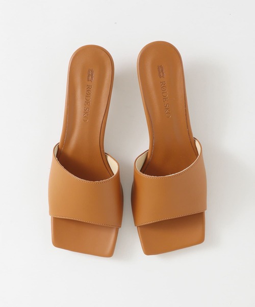 RODE SKO（ロデスコ）の「『MADE IN JAPAN』スクエアミュール（サンダル・レディース・オレンジ/グリーン系その他/キャメル・38/37）」の8枚目の写真