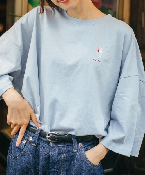 spoon store（スプーンストア）の「spoon×喫茶店パオーン メロンソーダTシャツ（Tシャツ/カットソー・レディース・ホワイト系その他2/ミント/ベージュ/ホワイト系その他/ホワイト/ブルー・M/L）」の6枚目の写真