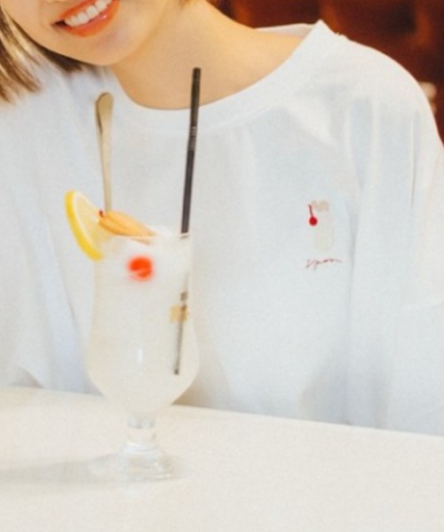 spoon store（スプーンストア）の「spoon×喫茶店パオーン メロンソーダTシャツ（Tシャツ/カットソー・レディース・ホワイト系その他2/ミント/ベージュ/ホワイト系その他/ホワイト/ブルー・M/L）」の3枚目の写真