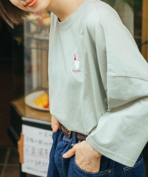 spoon store（スプーンストア）の「spoon×喫茶店パオーン メロンソーダTシャツ（Tシャツ/カットソー・レディース・ホワイト系その他2/ミント/ベージュ/ホワイト系その他/ホワイト/ブルー・M/L）」の5枚目の写真