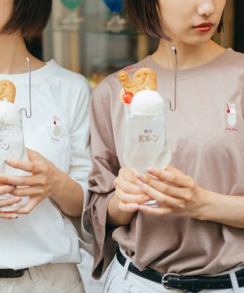 spoon store（スプーンストア）の「spoon×喫茶店パオーン メロンソーダTシャツ（Tシャツ/カットソー・レディース・ホワイト系その他2/ミント/ベージュ/ホワイト系その他/ホワイト/ブルー・M/L）」の11枚目の写真