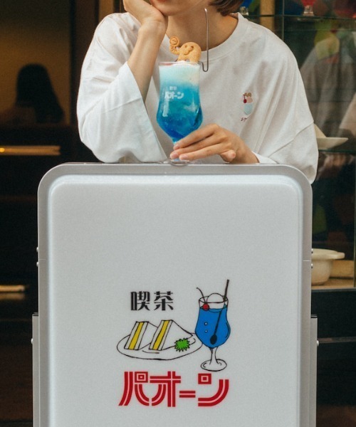 spoon store（スプーンストア）の「spoon×喫茶店パオーン メロンソーダTシャツ（Tシャツ/カットソー・レディース・ホワイト系その他2/ミント/ベージュ/ホワイト系その他/ホワイト/ブルー・M/L）」の14枚目の写真