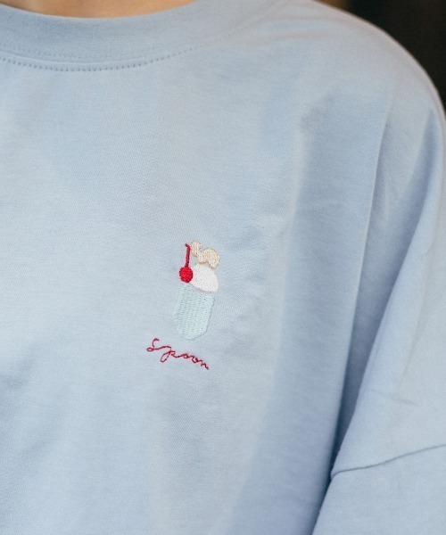 spoon store（スプーンストア）の「spoon×喫茶店パオーン メロンソーダTシャツ（Tシャツ/カットソー・レディース・ホワイト系その他2/ミント/ベージュ/ホワイト系その他/ホワイト/ブルー・M/L）」の18枚目の写真