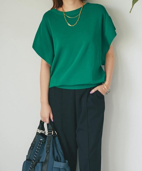 un dix cors（アンディコール）の「優秀トップス　ワイドスリーブニット（ニット/セーター・レディース・ブラック/オフホワイト/ブルー/グリーン・FREE）」の4枚目の写真