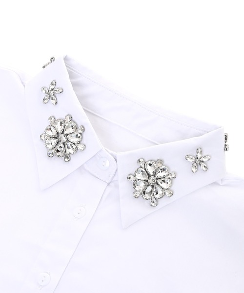 Narcissus(ナルシス)の「【Narsissus】ビジューつけ襟(付け襟・レディース・ブラック/ホワイト・FREE)」の4枚目の写真