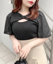 OLIVE des OLIVE | リボンデコルテプルオーバー(Tシャツ/カットソー)