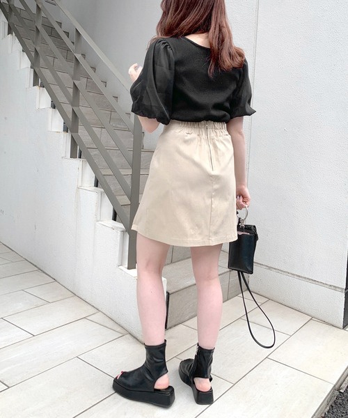 OLIVE des OLIVE(オリーブデオリーブ)の「リボンデコルテプルオーバー(Tシャツ/カットソー・レディース・オフホワイト/サックスブルー/ブラック/ライトグレー・FREE)」の13枚目の写真