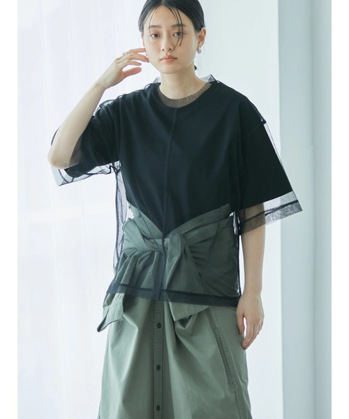 AMERICAN HOLIC(アメリカンホリック)の「SET チュールプルオーバー+カットプルオーバー(Tシャツ/カットソー・レディース・ブラック・L/M)」の6枚目の写真