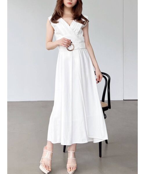 RESEXXY（リゼクシー）の「タックデザインフレアワンピース（ワンピース・レディース・ホワイト/ブラック/ピンク・FREE）」の2枚目の写真