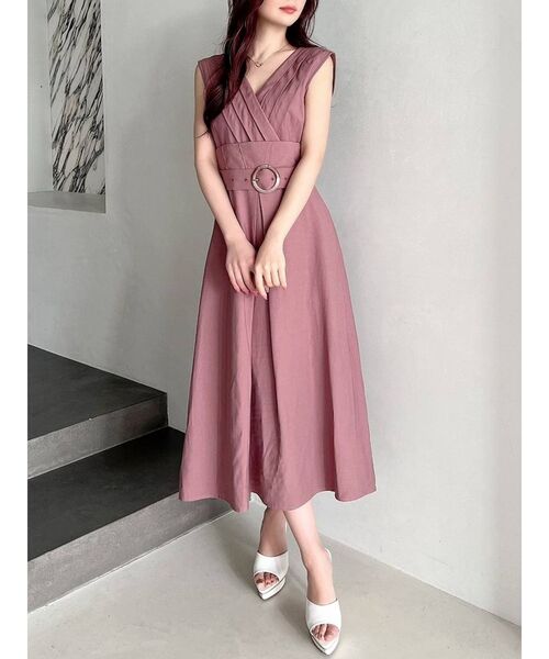 RESEXXY（リゼクシー）の「タックデザインフレアワンピース（ワンピース・レディース・ホワイト/ブラック/ピンク・FREE）」の3枚目の写真