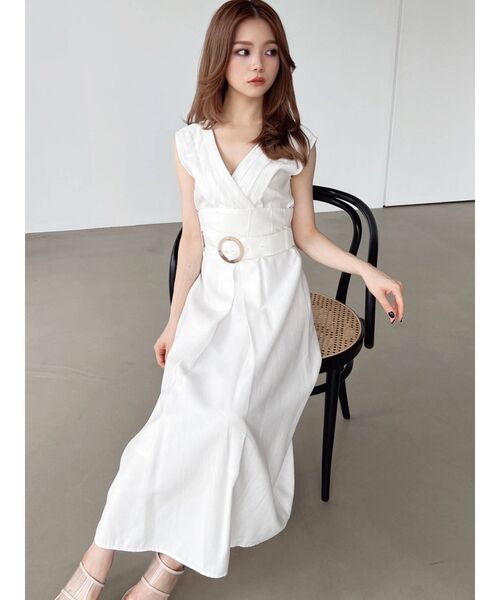 RESEXXY（リゼクシー）の「タックデザインフレアワンピース（ワンピース・レディース・ホワイト/ブラック/ピンク・FREE）」の21枚目の写真