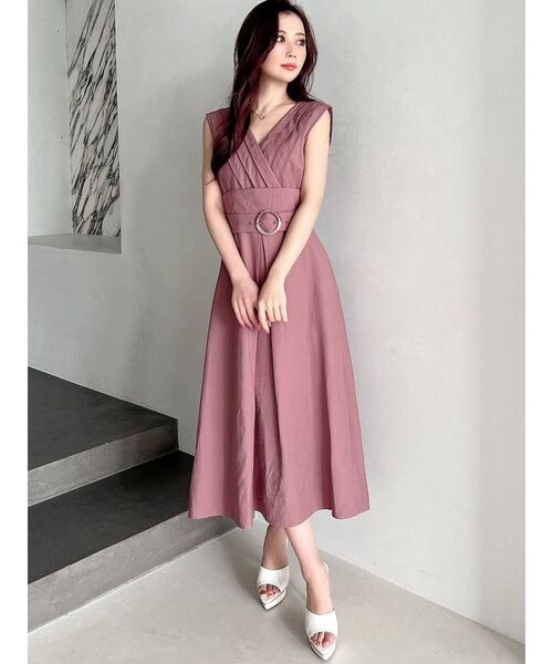 RESEXXY（リゼクシー）の「タックデザインフレアワンピース（ワンピース・レディース・ホワイト/ブラック/ピンク・FREE）」の7枚目の写真