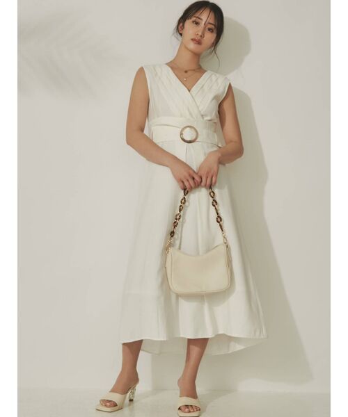 RESEXXY（リゼクシー）の「タックデザインフレアワンピース（ワンピース・レディース・ホワイト/ブラック/ピンク・FREE）」の16枚目の写真