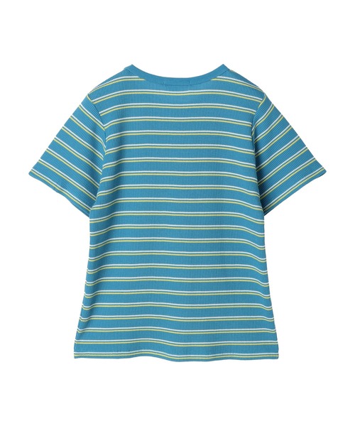 Green Parks(グリーンパークス)の「ワッフルボーダープルオーバー(Tシャツ/カットソー・レディース・ベージュ/ネイビー/ブルー・FREE)」の7枚目の写真