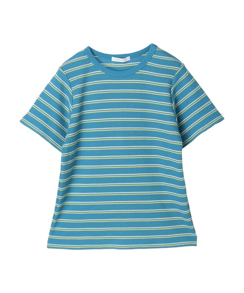 Green Parks(グリーンパークス)の「ワッフルボーダープルオーバー(Tシャツ/カットソー・レディース・ベージュ/ネイビー/ブルー・FREE)」の11枚目の写真
