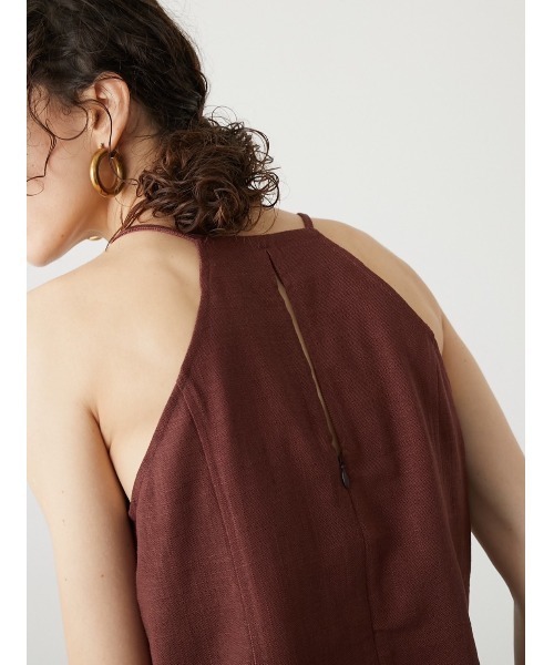 LA PEAU DE GEM（ラポドゥジェム）の「【LA PEAU DE GEM】ホルターネックリネンキャミソール（キャミソール・レディース・ベージュ/ボルドー/グリーン・FREE）」の14枚目の写真