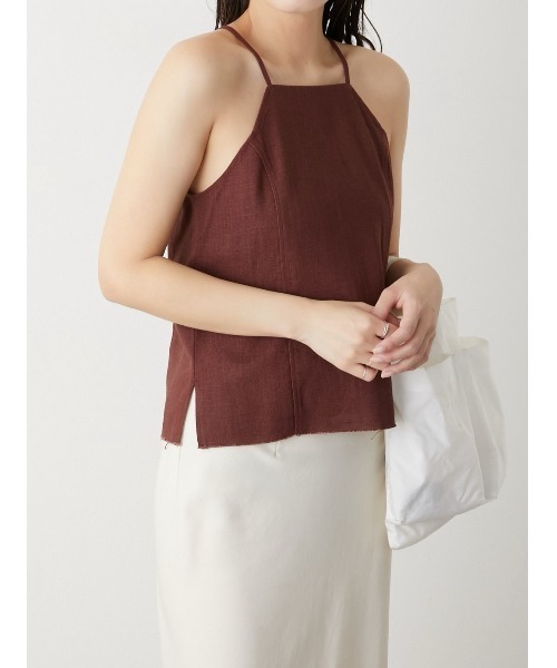 LA PEAU DE GEM（ラポドゥジェム）の「【LA PEAU DE GEM】ホルターネックリネンキャミソール（キャミソール・レディース・ベージュ/ボルドー/グリーン・FREE）」の20枚目の写真