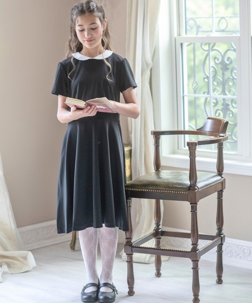 Catherine Cottage(キャサリンコテージ)の「白襟ポンチワンピース(ワンピース・キッズ・ブラック/ネイビー・100/110/120/130/140/150/160)」の7枚目の写真