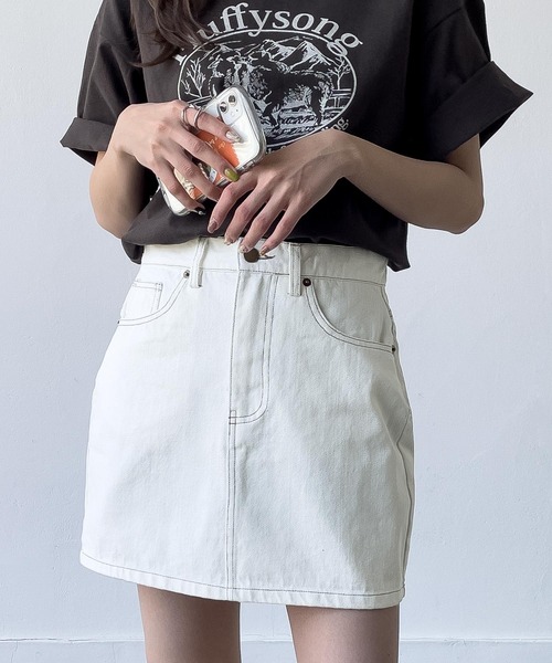 Chillfar（チルファー）の「デニムミニスカート（デニムスカート・レディース・アイボリー/ワンウォッシュ/ブラック/ネイビー・LARGE/MEDIUM）」の11枚目の写真