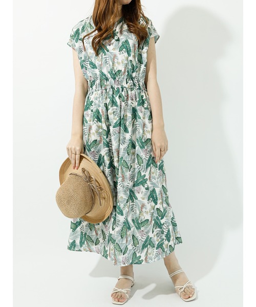 Te chichi TERRASSE（テチチテラス）の「【日比谷花壇コラボ】ワンピース（ワンピース・レディース・ブラウン/オフホワイト/チャコール・ﾌﾘ-）」の4枚目の写真