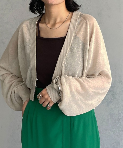 【SALE】&g'aime アンジェム　シアーシャーリングカーディガン　986-66003 SALE】&g'aime アンジェム シアーシャーリングカーディガン 986