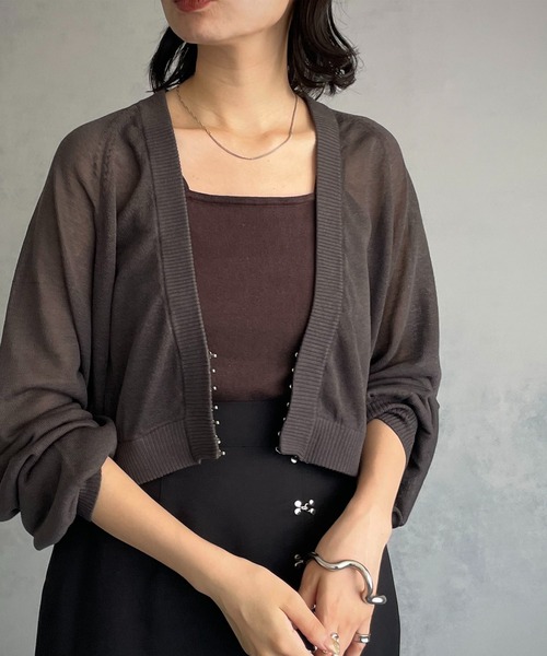 【SALE】&g'aime アンジェム　シアーシャーリングカーディガン　986-66003 SALE】&g'aime アンジェム シアーシャーリングカーディガン 986