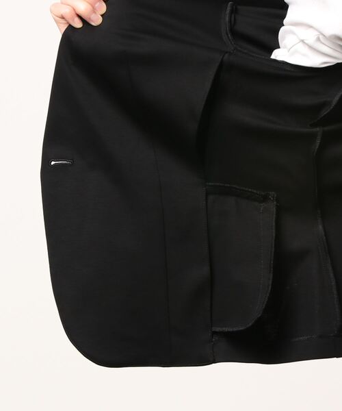 STRAWBERRY-FIELDS（ストロベリーフィールズ）の「テーラードジャージジャケット　ジャケット（ノーカラージャケット・レディース・ブラック/ネイビー/ベージュ/オフホワイト・2）」の6枚目の写真