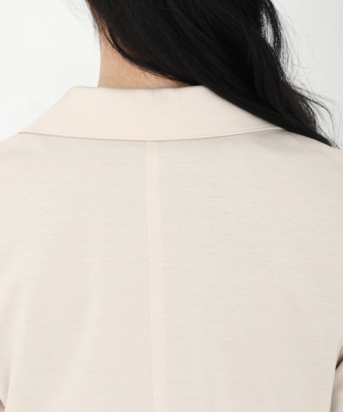 STRAWBERRY-FIELDS（ストロベリーフィールズ）の「テーラードジャージジャケット　ジャケット（ノーカラージャケット・レディース・ブラック/ネイビー/ベージュ/オフホワイト・2）」の10枚目の写真