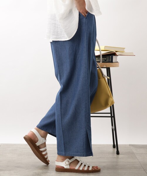 DRESKIP（ドレスキップ）の「◆サイドベンツスリットワイドパンツ（その他パンツ・レディース・ブルー/カーキ/サンドベージュ・02/03/04）」の19枚目の写真