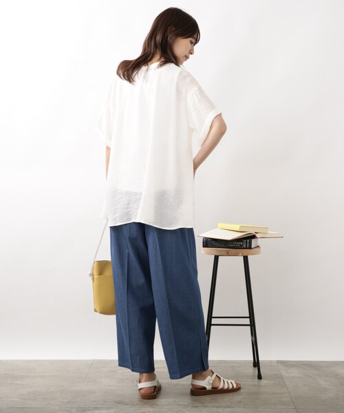 DRESKIP（ドレスキップ）の「◆サイドベンツスリットワイドパンツ（その他パンツ・レディース・ブルー/カーキ/サンドベージュ・02/03/04）」の9枚目の写真