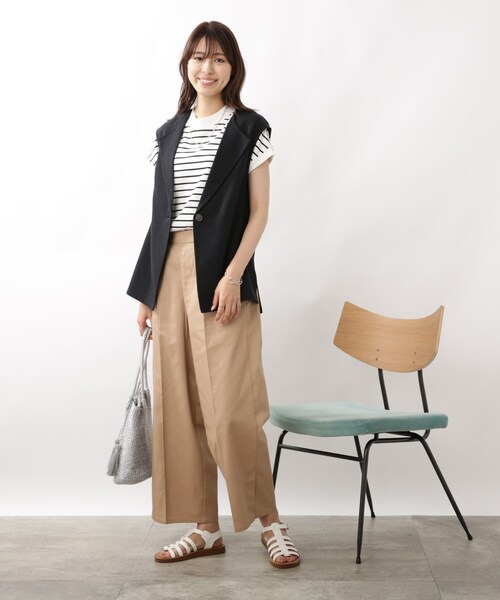 DRESKIP（ドレスキップ）の「◆サイドベンツスリットワイドパンツ（その他パンツ・レディース・ブルー/カーキ/サンドベージュ・02/03/04）」の10枚目の写真