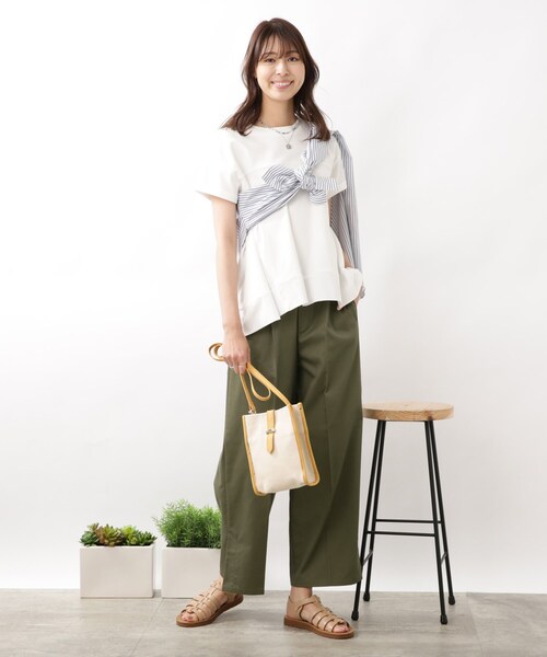 DRESKIP（ドレスキップ）の「◆サイドベンツスリットワイドパンツ（その他パンツ・レディース・ブルー/カーキ/サンドベージュ・02/03/04）」の7枚目の写真