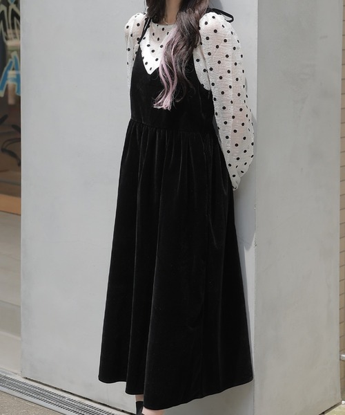 美品】コムサ デ モード ワンピース セットアップ ベロア シルク