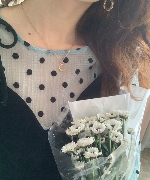 セール】ドットブラウス＆ベロアキャミソールワンピース