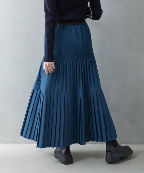 MARECHAL TERRE（マルシャルテル）の「プリーツティアードスカート（スカート・レディース・ブラック/カーキ/セージグリーン/ダークブルー・MEDIUM）」の6枚目の写真