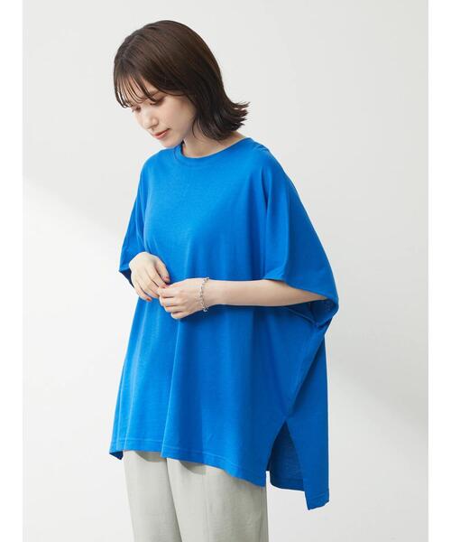 Green　Parks（グリーンパークス）の「オーバーサイズポンチョチュニック（Tシャツ/カットソー・レディース・イエロー/ブラック/ブルー/オフホワイト・FREE）」の8枚目の写真