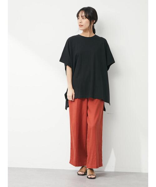 Green　Parks（グリーンパークス）の「オーバーサイズポンチョチュニック（Tシャツ/カットソー・レディース・イエロー/ブラック/ブルー/オフホワイト・FREE）」の9枚目の写真