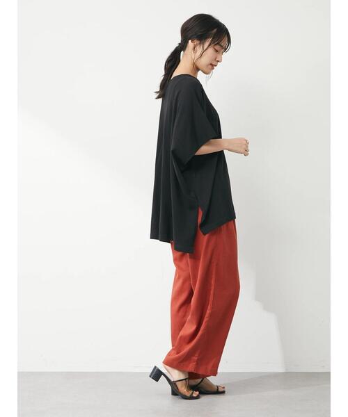 Green　Parks（グリーンパークス）の「オーバーサイズポンチョチュニック（Tシャツ/カットソー・レディース・イエロー/ブラック/ブルー/オフホワイト・FREE）」の10枚目の写真