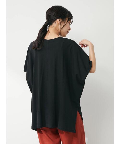 Green　Parks（グリーンパークス）の「オーバーサイズポンチョチュニック（Tシャツ/カットソー・レディース・イエロー/ブラック/ブルー/オフホワイト・FREE）」の13枚目の写真