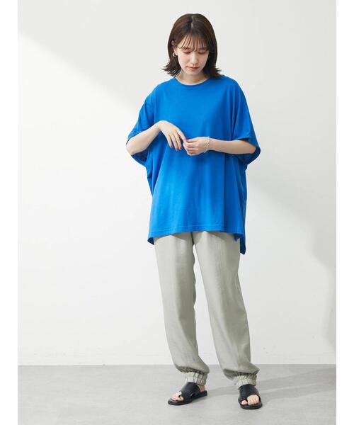 Green　Parks（グリーンパークス）の「オーバーサイズポンチョチュニック（Tシャツ/カットソー・レディース・イエロー/ブラック/ブルー/オフホワイト・FREE）」の17枚目の写真