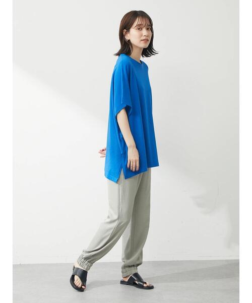 Green　Parks（グリーンパークス）の「オーバーサイズポンチョチュニック（Tシャツ/カットソー・レディース・イエロー/ブラック/ブルー/オフホワイト・FREE）」の18枚目の写真