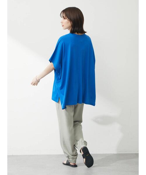 Green　Parks（グリーンパークス）の「オーバーサイズポンチョチュニック（Tシャツ/カットソー・レディース・イエロー/ブラック/ブルー/オフホワイト・FREE）」の19枚目の写真