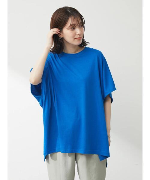 Green　Parks（グリーンパークス）の「オーバーサイズポンチョチュニック（Tシャツ/カットソー・レディース・イエロー/ブラック/ブルー/オフホワイト・FREE）」の20枚目の写真