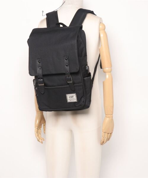 florist(フローリスト)の「【A4収納可】【ユニセックス】配色レザーのフラップデザインスクエアリュック/バックパック(バックパック/リュック・レディース・グレー/ブラック系その他3/ブラック/グレー系その他3/レッド/グリーン/ブルー/サックスブルー/パープル/ダークブルー/ブラック系その他2/グレー系その他2・FREE)」の13枚目の写真